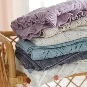Couverture Bébé En Tricot écru Chiné – Vertbaudet soldes magasin 10