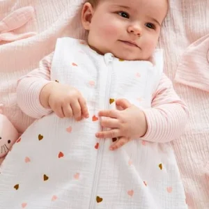 Gigoteuse Spécial été En Gaze De Coton PETITS COEURS Personnalisable écru / Coeur – Vertbaudet soldes magasin 10