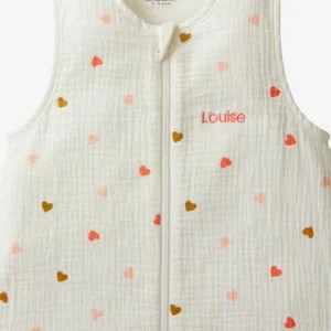 Gigoteuse Spécial été En Gaze De Coton PETITS COEURS Personnalisable écru / Coeur – Vertbaudet soldes magasin 16