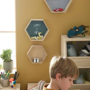 magasin paris Lot De 3 étagères Hexagones Enfant Bois/multicolore – Vertbaudet 14