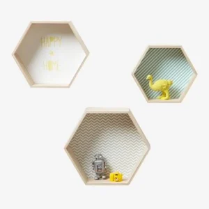 magasin paris Lot De 3 étagères Hexagones Enfant Bois/multicolore – Vertbaudet 18