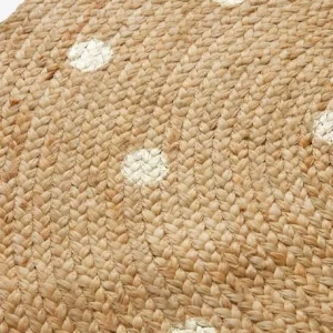 Tapis Jute à Pois Dorés Beige Clair Uni Avec Decor – Vertbaudet excellent qulity 10