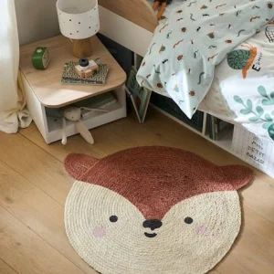 Tapis Jute Renard Marron Moyen Uni Avec Decor – Vertbaudet Nouvelle tendance 9