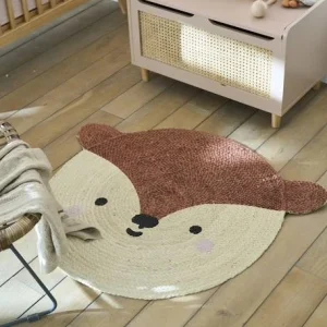 Tapis Jute Renard Marron Moyen Uni Avec Decor – Vertbaudet Nouvelle tendance 11