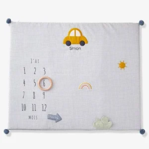 Tapis Photo Bébé Personnalisable En Gaze De Coton EN VOITURE SIMON ! Bleu – Vertbaudet boutique 16